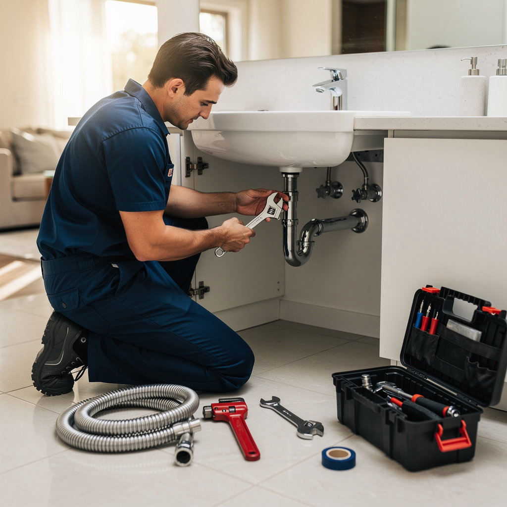 Jerry's Plumbing & Heating professional plumber performing expert pipe repair service in Goleta, CA