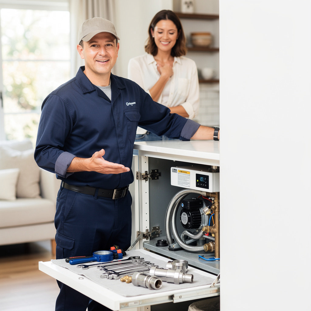 Jerry's Plumbing & Heating technician performing expert plumbing and heating services in Goleta, CA